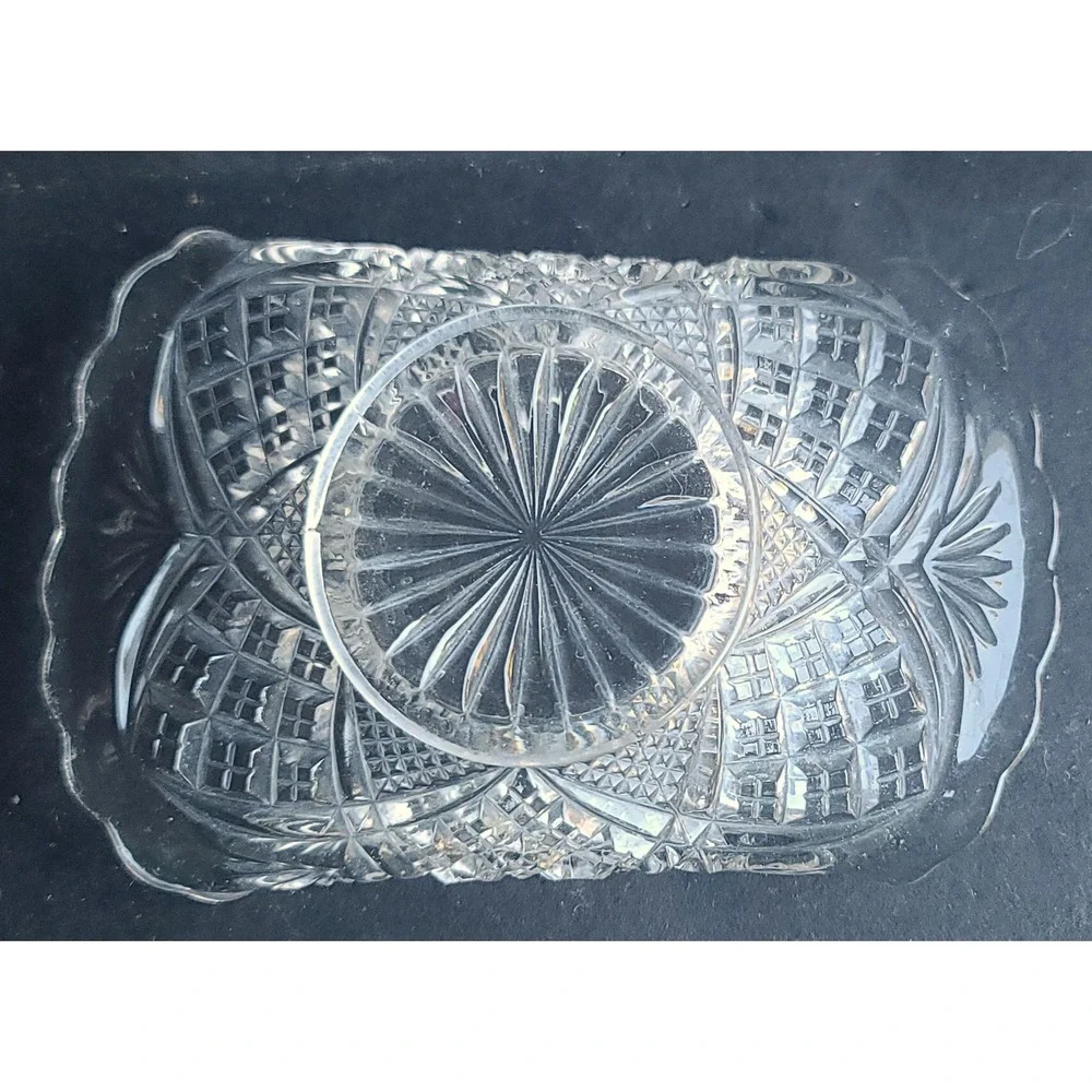 Antique EAPG Tarentum Virginia Pressed Crystal Card Receiver Calling Card Holder